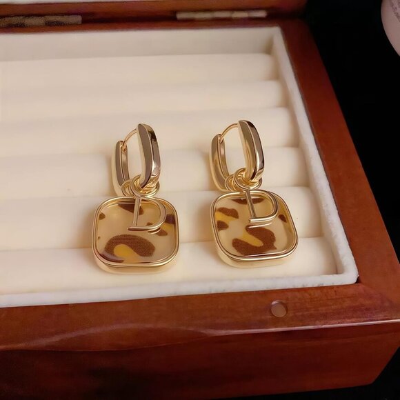 Women's 18K Gold Earrings Hypoallergenic Dangle Earring Elegant Jewelry Gift - Picture 2 of 4